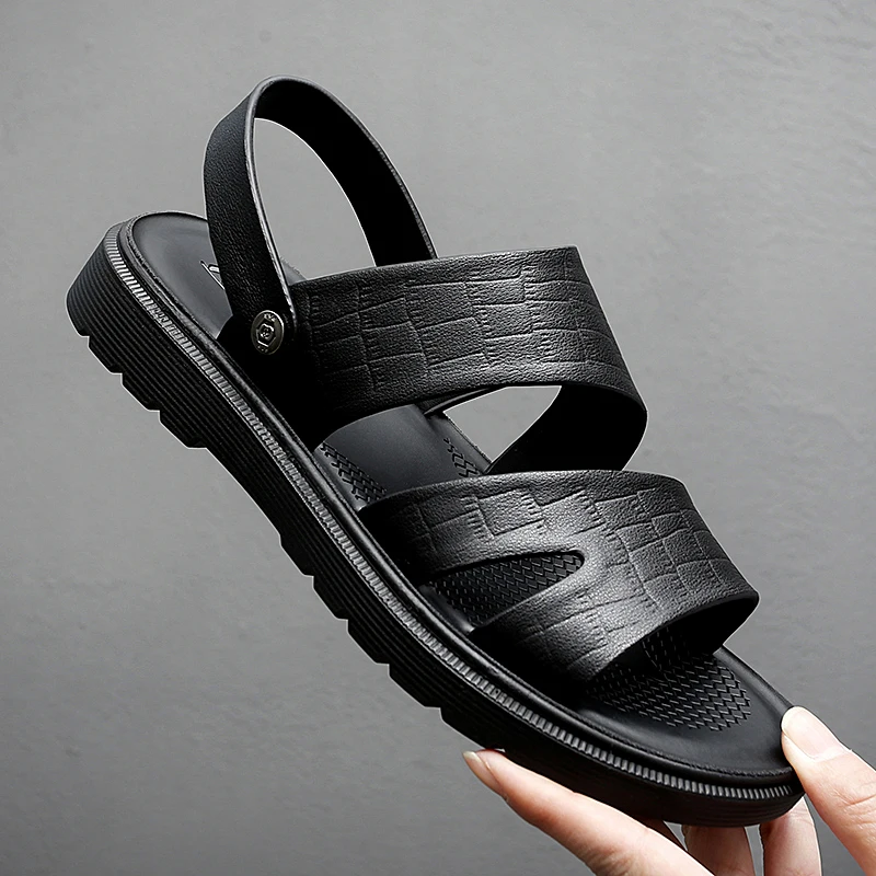 Men Genuine Leather Sandals outdoor Summer Classic Men Shoes Slippers Soft Sandals Men Roman Comfortable Walking Footwear flats