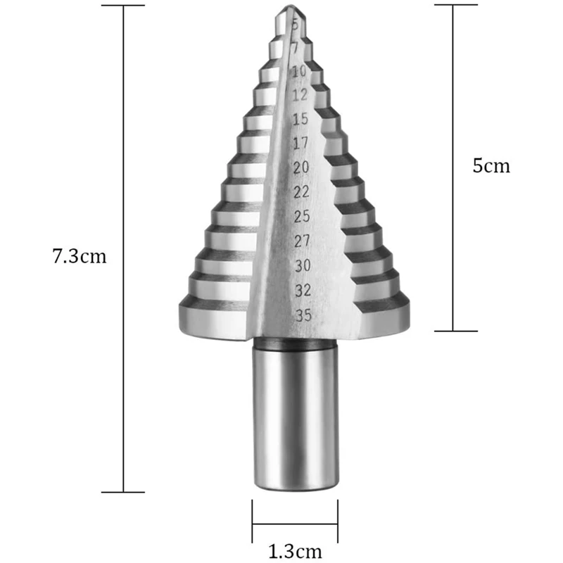Ступенчатое сверло из быстрорежущей стали ступенчатое коническое диаметром 5-35