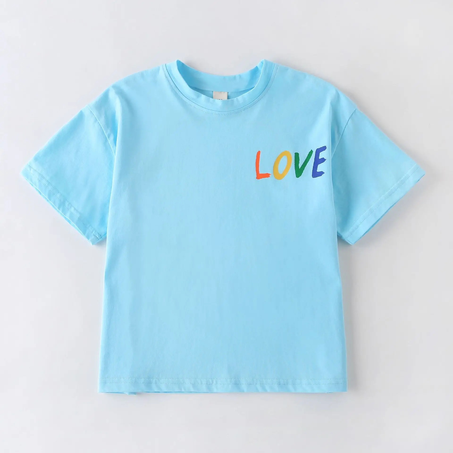 

Summer Children Casual Cotton Short Sleeve O Neck Print Cartoon Floral White Blue Casual Baby Girl T-shirt 2-7T