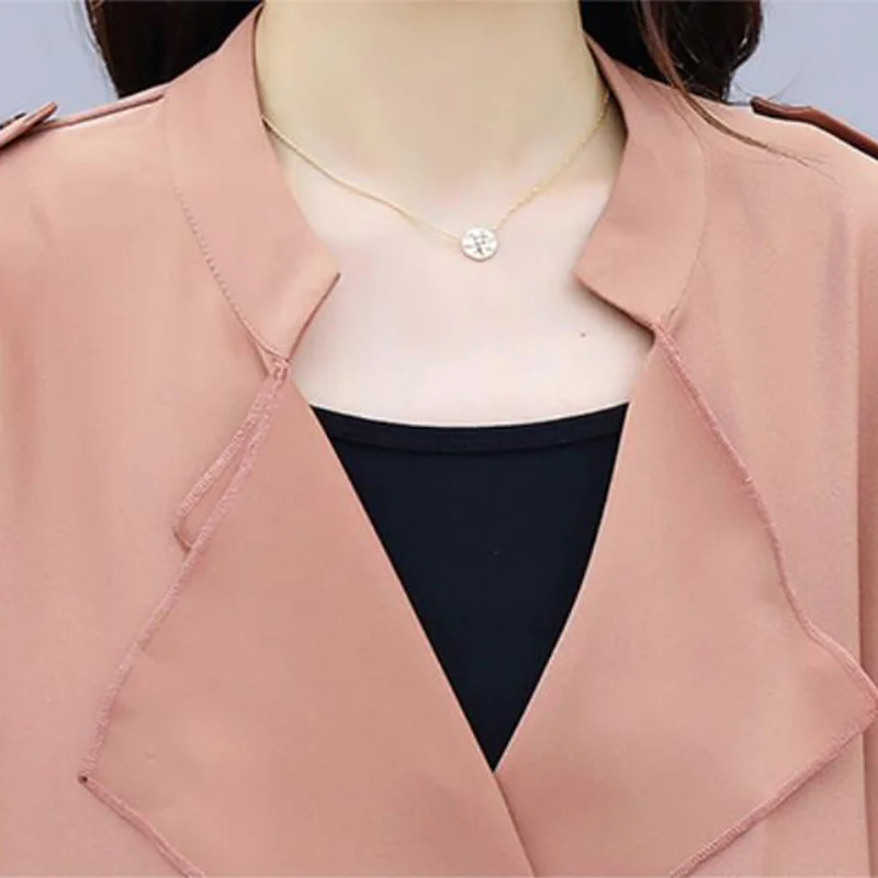 Сезон весна-осень Тренч тонкие женские ветровки размера плюс в Корейском стиле