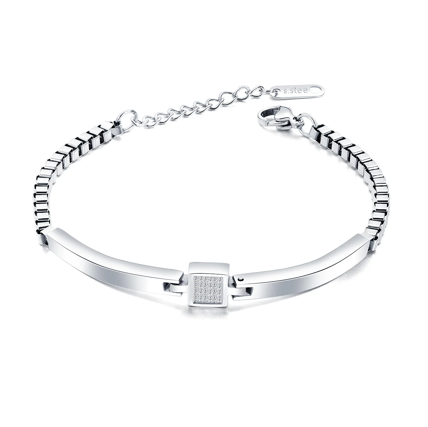 Hemiston Европейский титановая сталь женский браслет с Циркон покрытием из розового