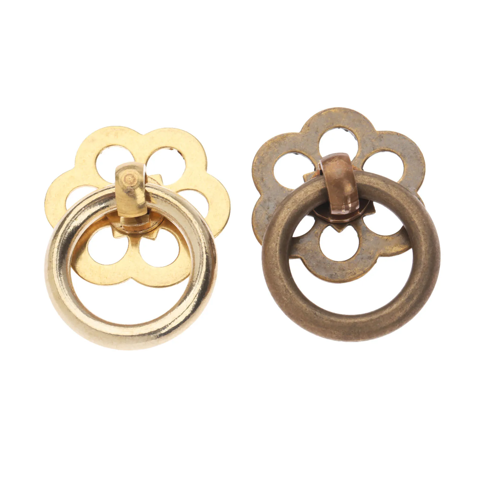 DRELD Винтаж латунные ювелирные изделия коробка ручки в форме колец мебельная