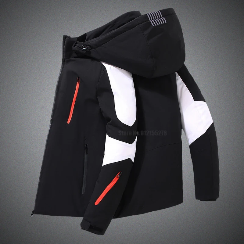 

Парка мужская на белом утином пуху, толстая теплая ветровка с капюшоном, зимнее пальто, Прямая поставка