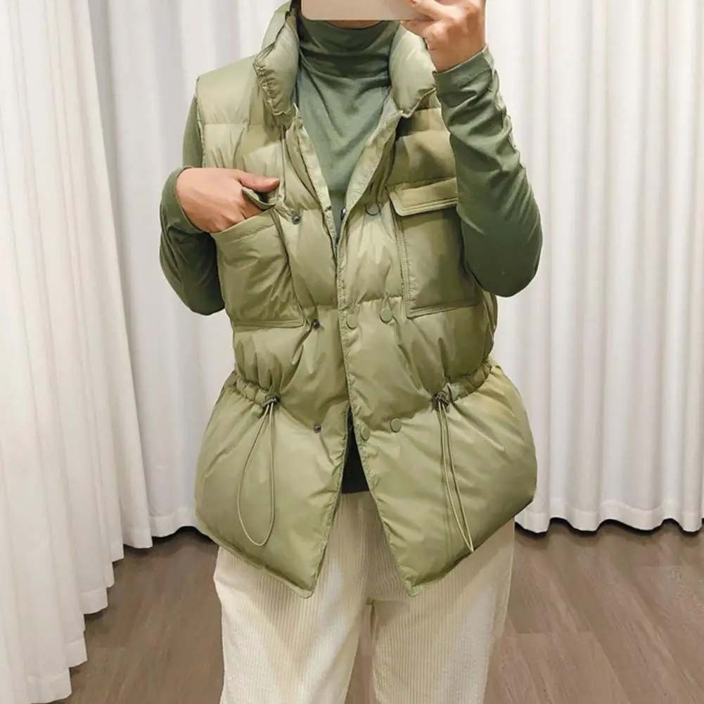 

2021 New Ultra Light Down Vest Women Short Vest Windproof Lightweight Warm Waistcoat Female White Duck Down Down Coat Sleeveless