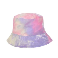 new style personality street versatile fashionable color gradient tie dye single side fishermans hat male sunscreen day series