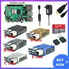 Комплект Raspberry Pi 4 Model B, 8 ГБ, алюминиевый чехол, 3 А, переключатель питания, HDMI-совместимый кабель, SD-карта 64 ГБ, 32 ГБ, считыватель