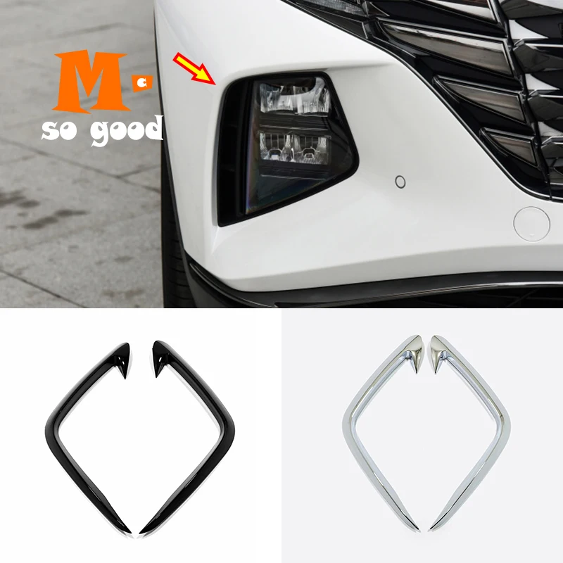 

Гибридная накладка на переднюю противотумансветильник фару для Hyundai Tucson NX4, 2021, 2022, аксессуары для внешнего декора, ABS, хром/черный