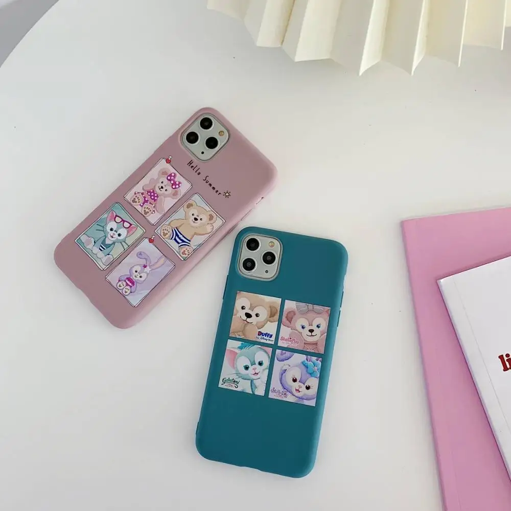 Розовый чехол с милым мультяшным рисунком кролика Даффи медведя для iPhone 11 Pro Max X XS