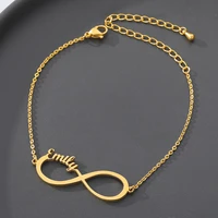 custom infinite name bracelet personalized stainless steel nameplate choker charm couple jewelry for women men dropshipping