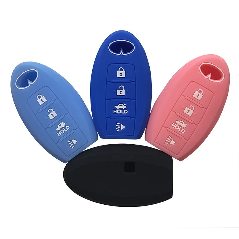 

QX70 Cover Car Key Case Protection for Infiniti QX70 Q70 G37 Sedan M35hl QX80 FX37 QX56 Key Case Silicone 4 Button Key Cover Fob