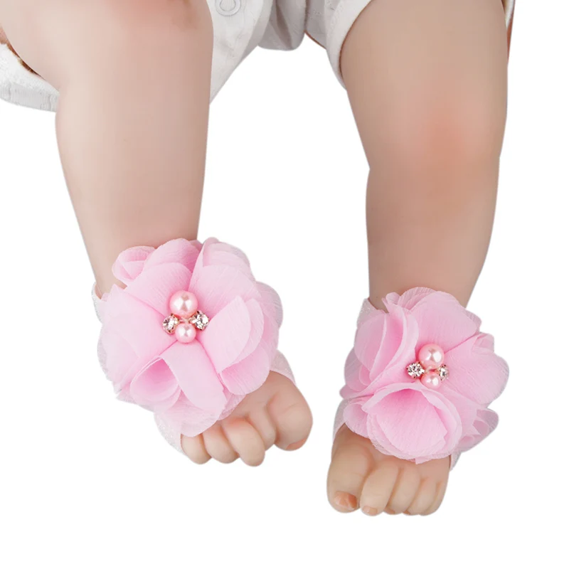 

Cute Baby Girls Barefoots Sandals Elastic Force Foot Flower Feet Accessories