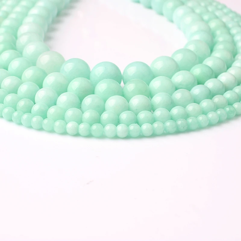 LanLi 4/6/8/10/12 мм натуральные ювелирные изделия круглые бусины россыпью каменные для