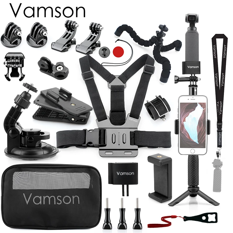 

Vamson for DJI OSMO Pocket Adapter Mount Holder Clip Selfie Stick Tripod Expansion kit Gimbal Accessories kit OPS03A