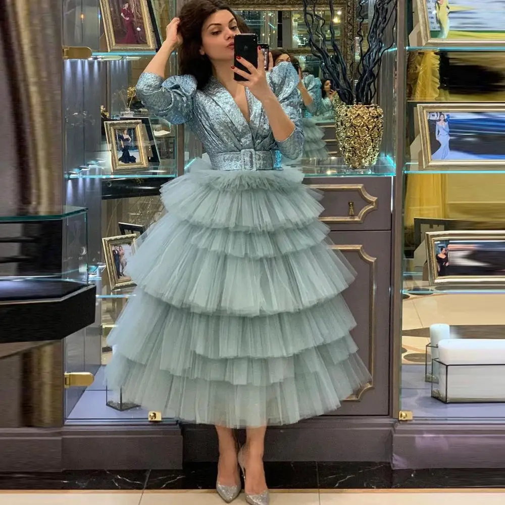 

New Arrival Extra Puffy Tulle Skirts Women Plus Size Fluffy Custom Made Tiered Tutu Tulle Skirt Tea Length