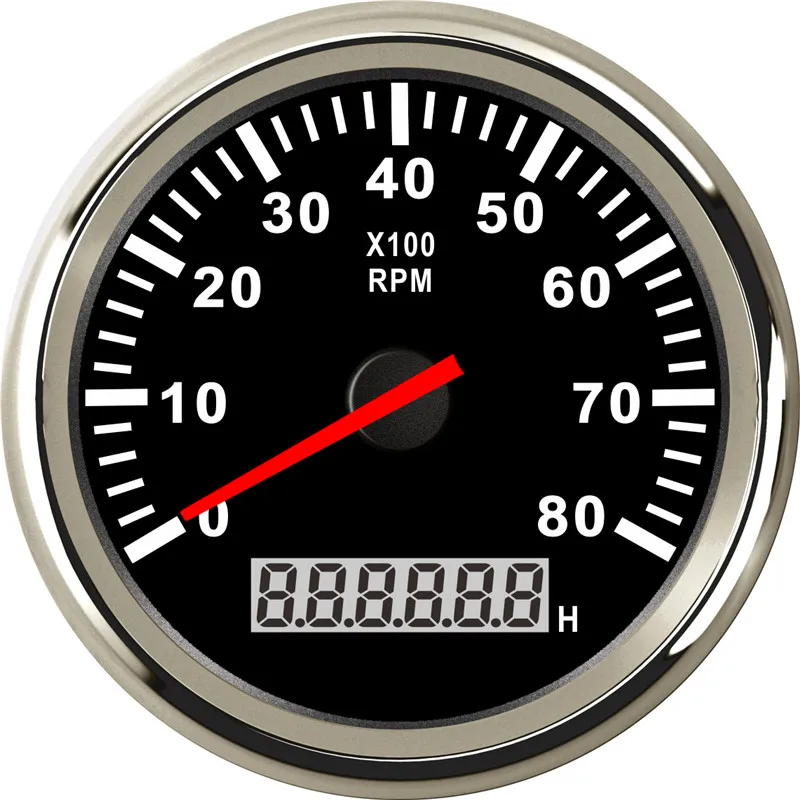 BS 8000 rpm 8000 об/мин лодка с тахометром, автомобильный Морской Тахометр с ЖК-часометром, Автомобильный Тахометр с красной подсветкой, 12 В, аксессуары для лодки, морской - Цвет: BS 8000 rpm