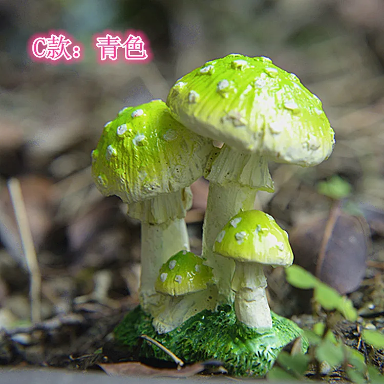

Mushroom Cake Decoration Micro Landscape Ornament Resin Handicraft Bonsai Color Mushroom Happy Birthday Party Decor Kids Girls