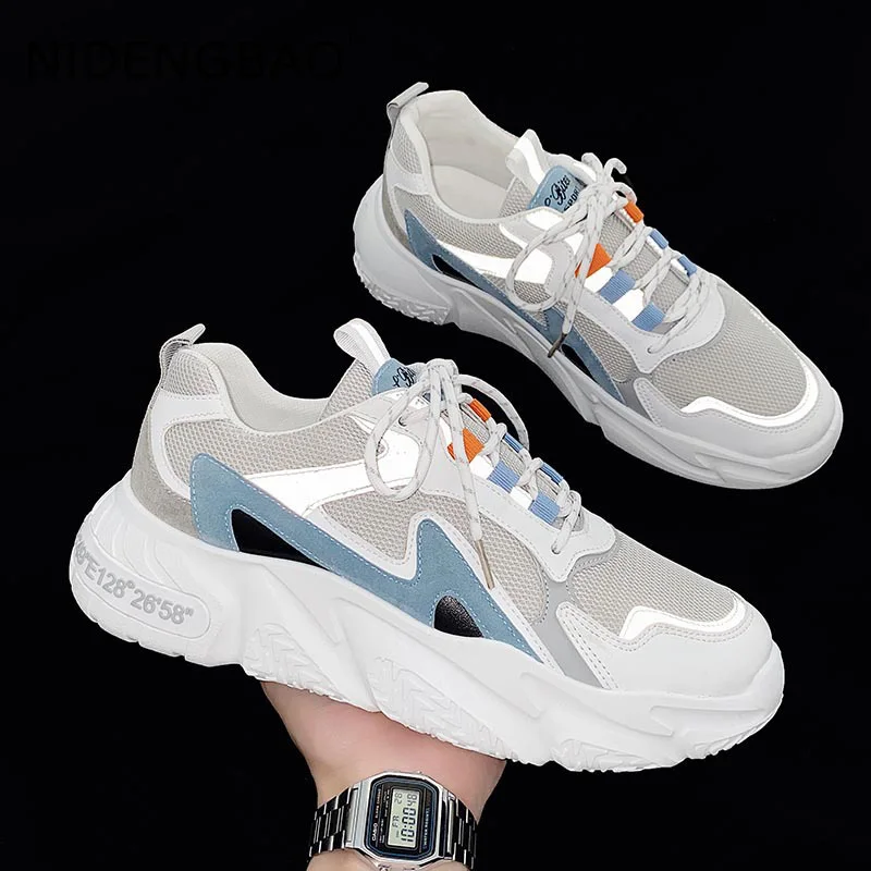Men Chunky Shoes Autumn Fashion Male Sneakers Mesh Breathable Outdoor Walking Running Causal Sports Shoes Platform Footwear