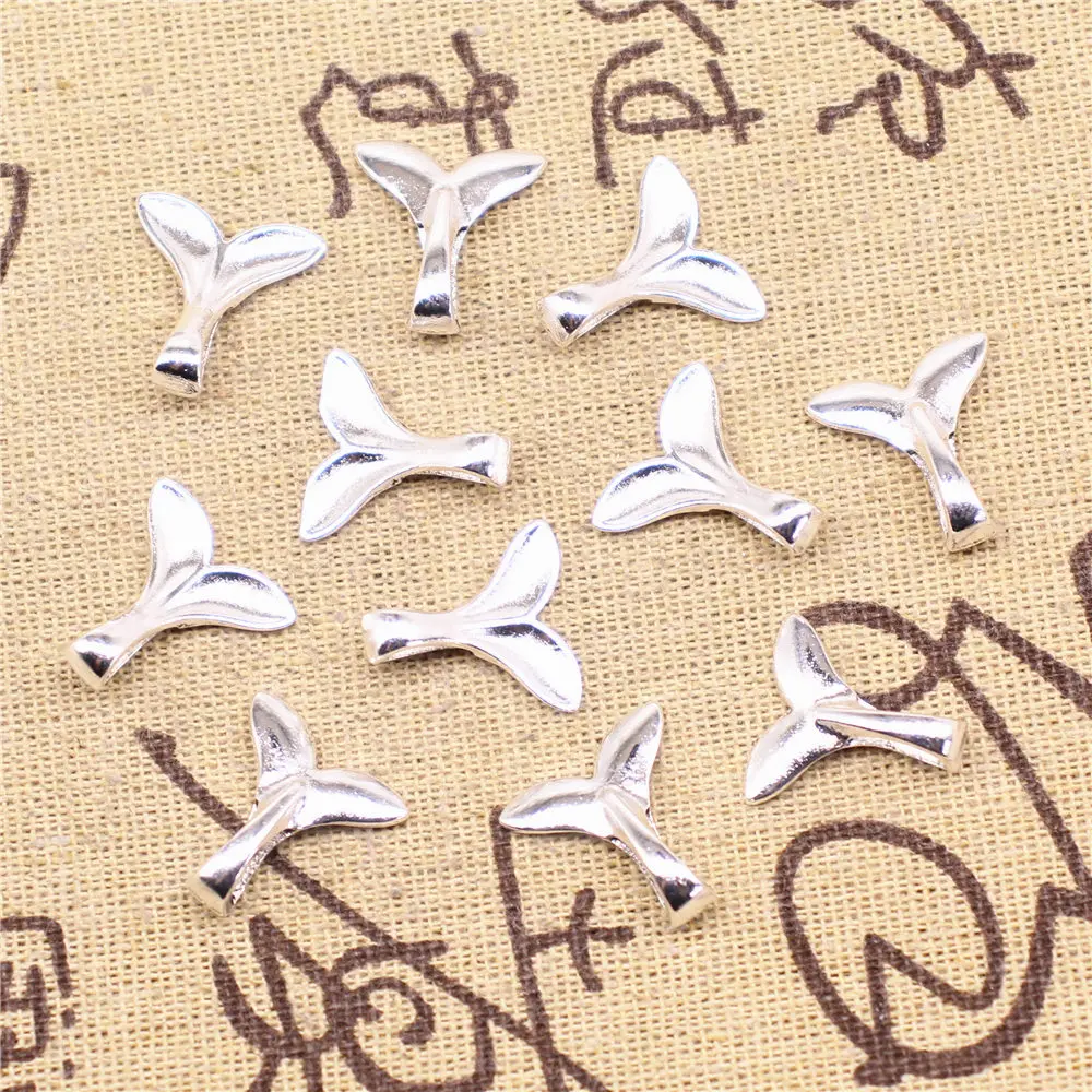 

Jewelry Making Charms 10pcs 16x17mm antique silver color Fish tail charms
