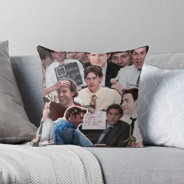 

Jim Halpert The Office Printing Throw Pillow Cover Polyester Peach Skin Decor Throw Fashion Hotel Office Pillows not include