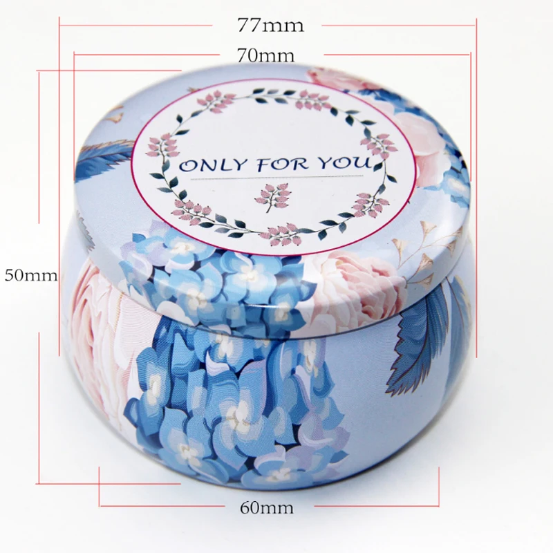 

Vintage Flower Candle Tin Jars DIY Candle Making Holder Case for Dry Storage Spices Camping Party Favor and Sweets Gifts Box