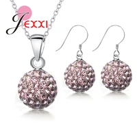 wholesale jewelry set disco ball 925 sterling silver hook earring necklaces sets jewelry set