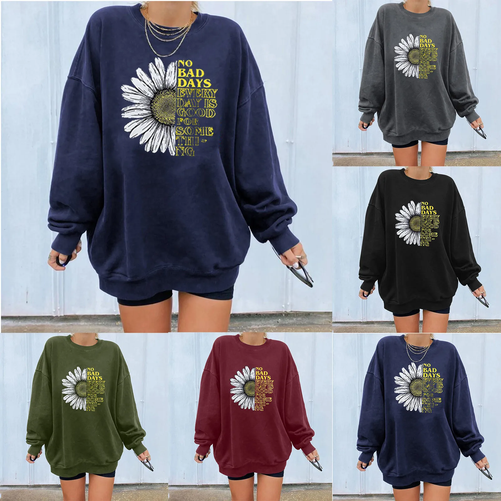 

Loose Ladies Hoodies And Sweatshirts Women Tops Flowers Print Casual Printing Long Sleeve Pullover Blouse Oversized Lady#G