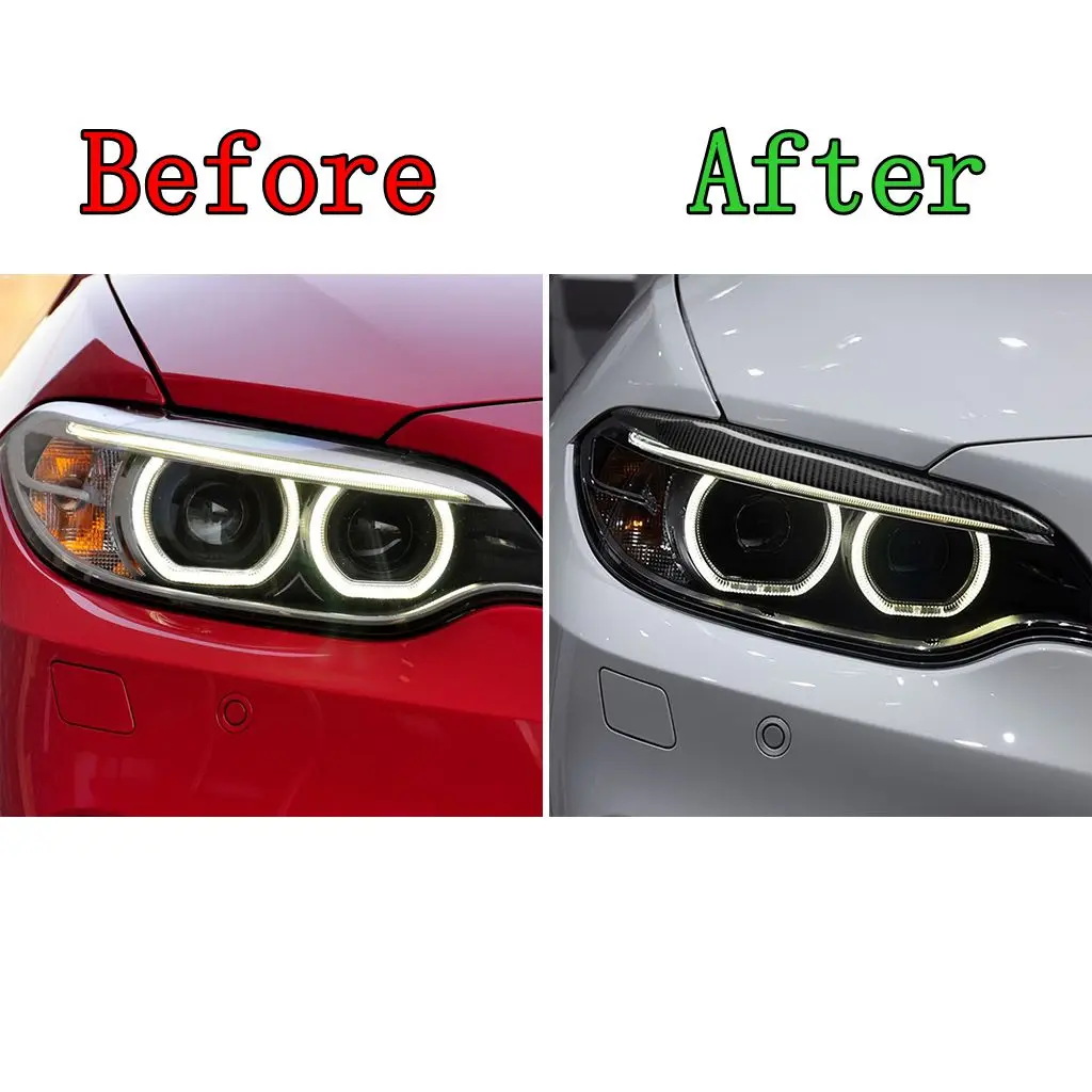 1 пара наклейки для передних фар из углеродного волокна BMW F87 M2 F22 F23 218i 220i 228i M235i M240i M