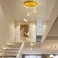 stair long chandelier modern minimalist atmosphere nordic living room creative butterfly dining room rotating bedroom led lights