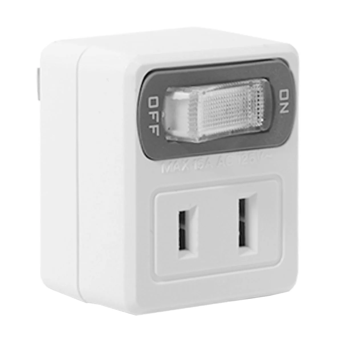 

NGFF 1 to 2 NEMA 1-15P USA Outlet Saver Power Extension Adapter 90 Degree Angled with Switch