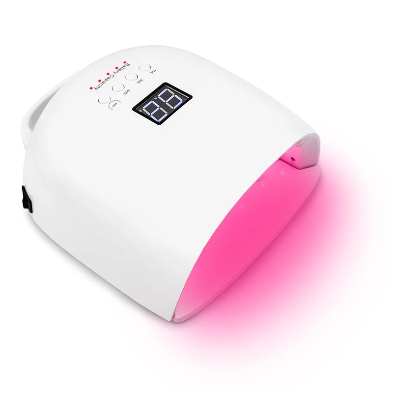 86W Portable Cordless Wireless Rechargeable Professional RED Light LED UV Gel Nails Dryer Curing Lamp