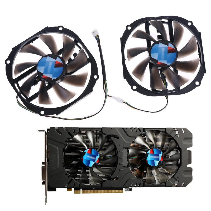 2шт 95 мм 4 Гб GPU кулер охлаждающий вентилятор для Yeston RX480 570 580 видеокарты - купить по
