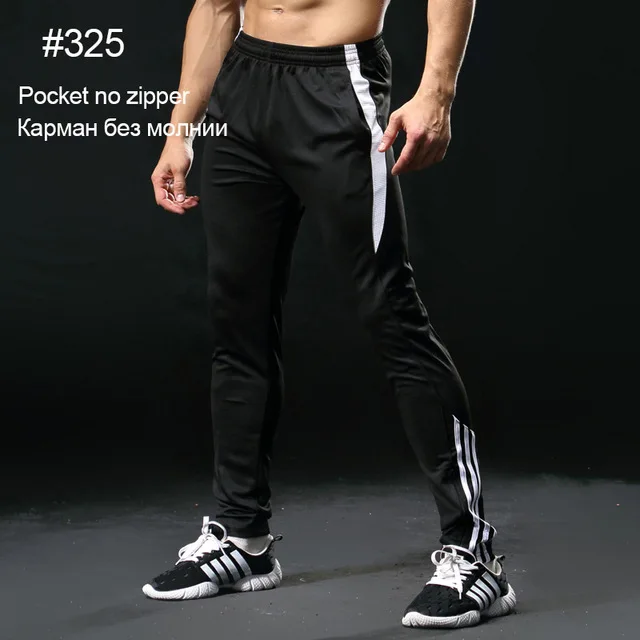 325white BINTUOSHI штаны для бега мужские с карманами Футбол тренировочные штаны для бега фитнес, тренировки, Спорт Брюки - Цвет: 325white