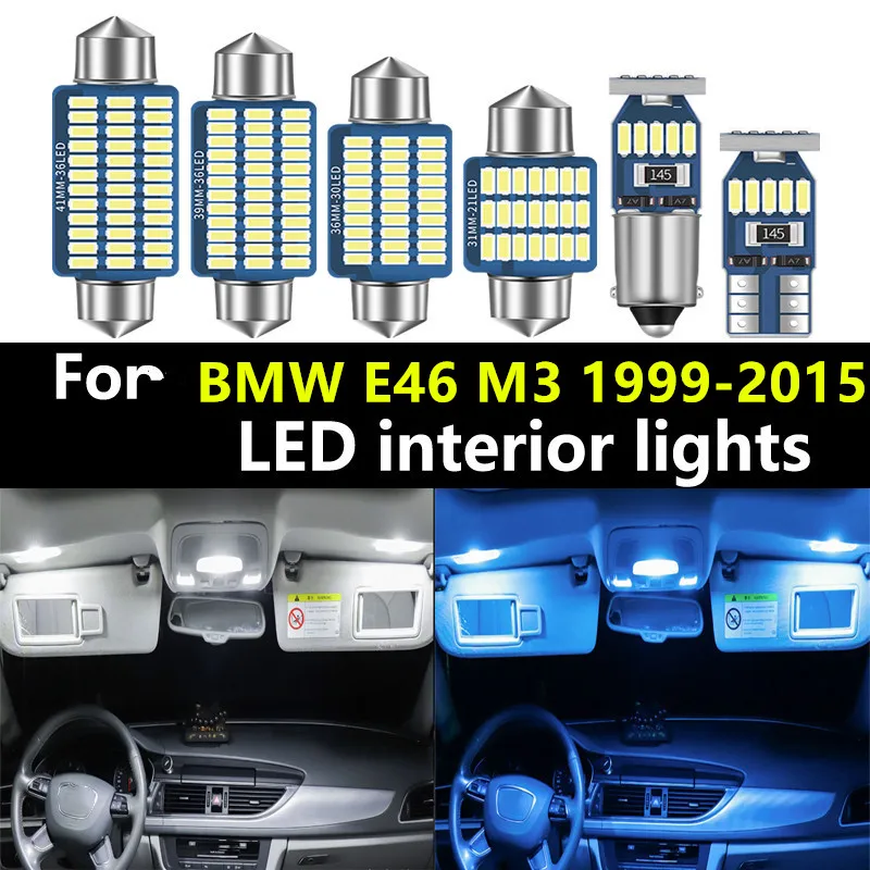 

Car bus LED bulb type For E46 Sedan M3 1999-2005 wholesale LED Interior Map Dome Trunk Light Package Car Interior Set Bright Kit