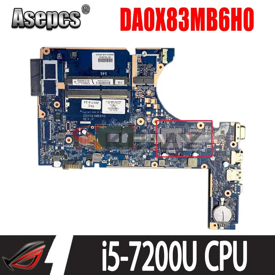 Материнская плата для ноутбука HP 450 G4 470 SR2ZU i5-7200U CPU DA0X83MB6H0 907703-601 907703-001 материнская