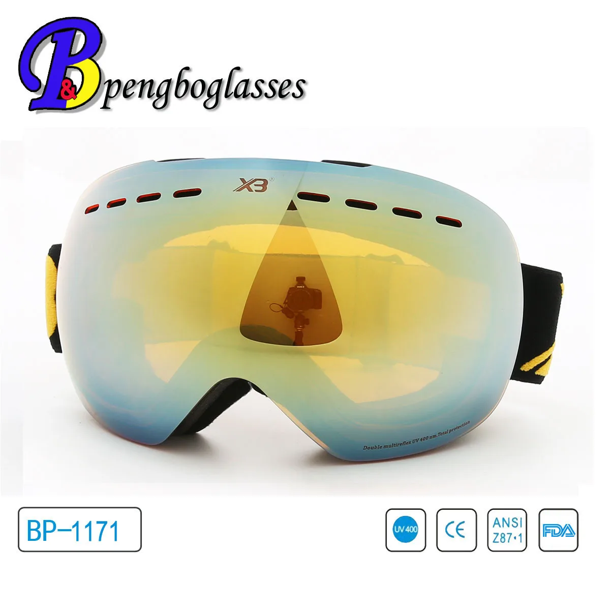 Настраиваемые двухслойные кокер для близорукости большие сферические лыжные