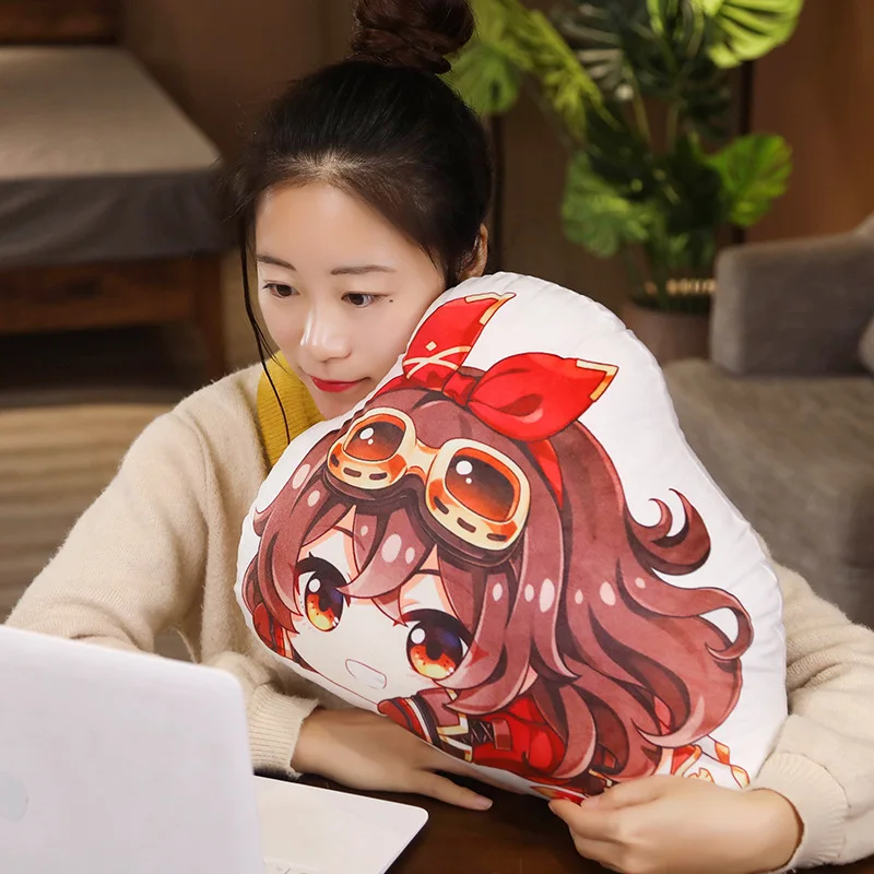 

45cm Game Genshin Impact Paimon Klee Keqing Qiqi Cute Soft Sleeping Plush Pillow Cushion Toy Comfort for Decoration Doll Gift