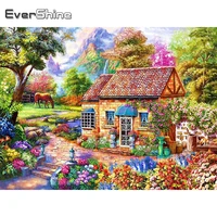 Evershine Diamond Embroidery Scenery Garden Cross Stitch New Arrival Diamond Painting House Full Square Round Drill DIY Wall Art