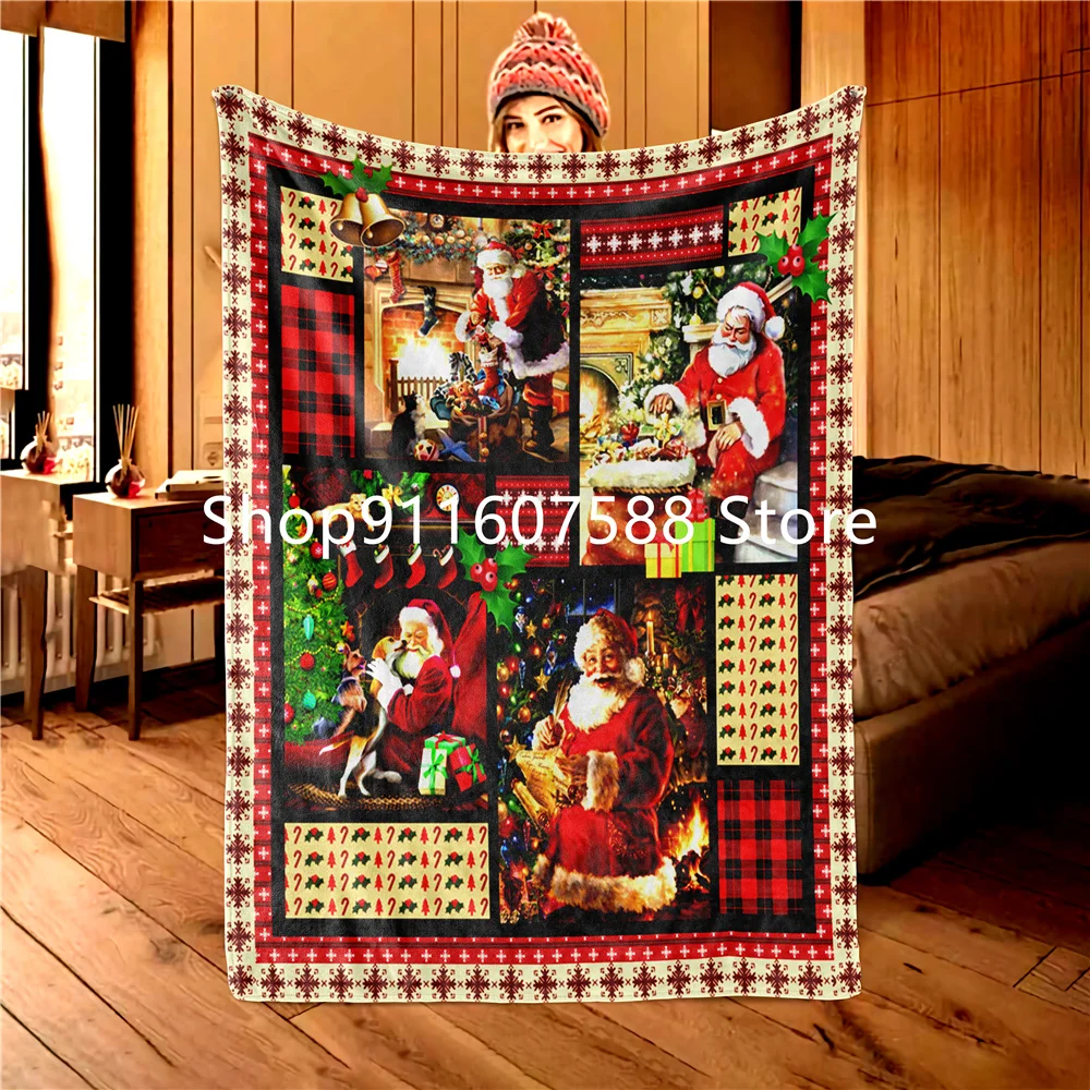 Рождественское одеяло с лошадью супермягкое теплое зимнее фланелевое покрывало