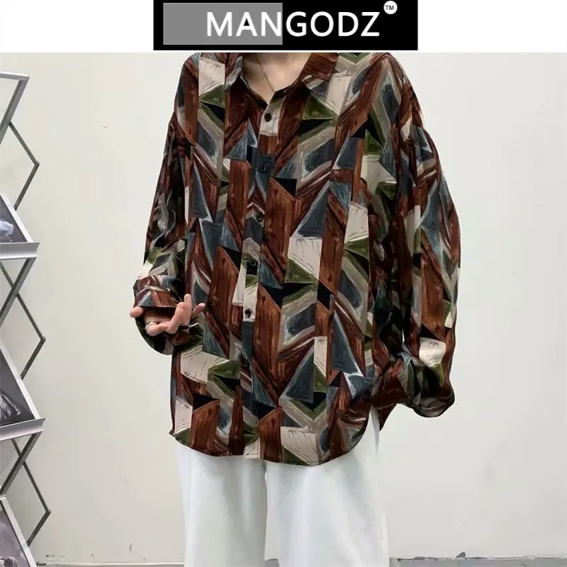 

Мужская нестандартная рубашка в клетку, Повседневная Свободная рубашка с длинными рукавами, одежда для пары, топы, 2021, модная мужская одежда...