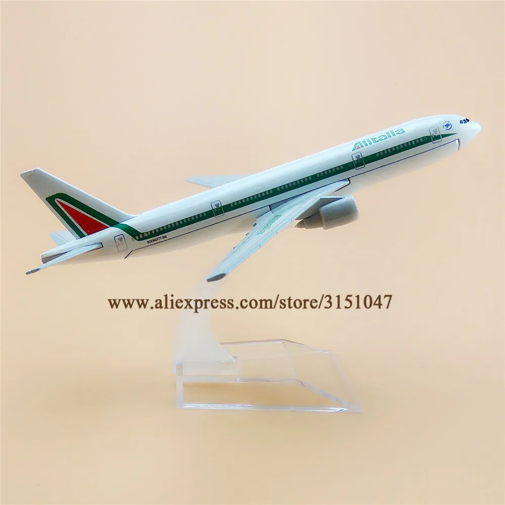 Модель самолета из металлического сплава 16 см итальянская авиакомпания Alitalia B777