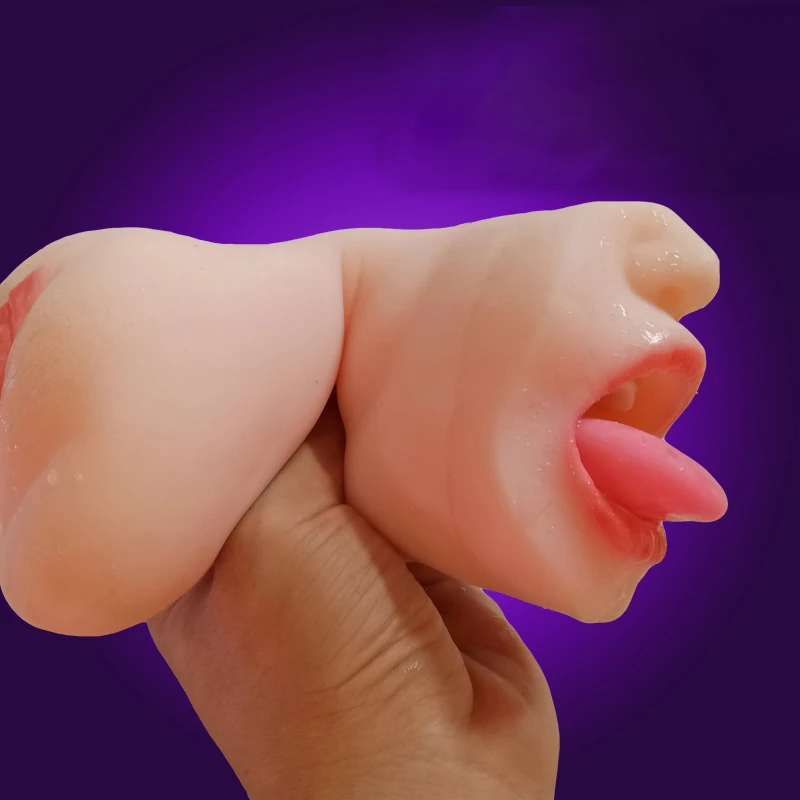 3D Силиконовая ручная игрушка Реалистичная рот оральная киска анал язык Вагина