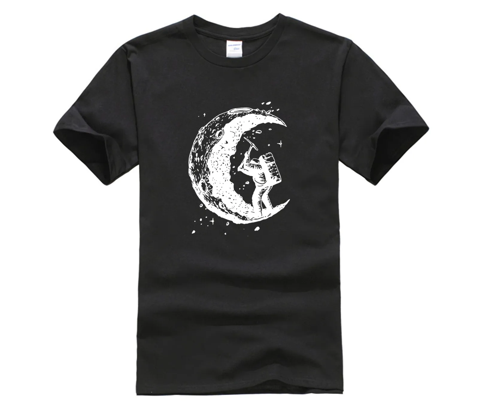 

Short-Sleeve 100% cotton digging the moon print casual mens o neck t shirts fashion men's tops men T shirt