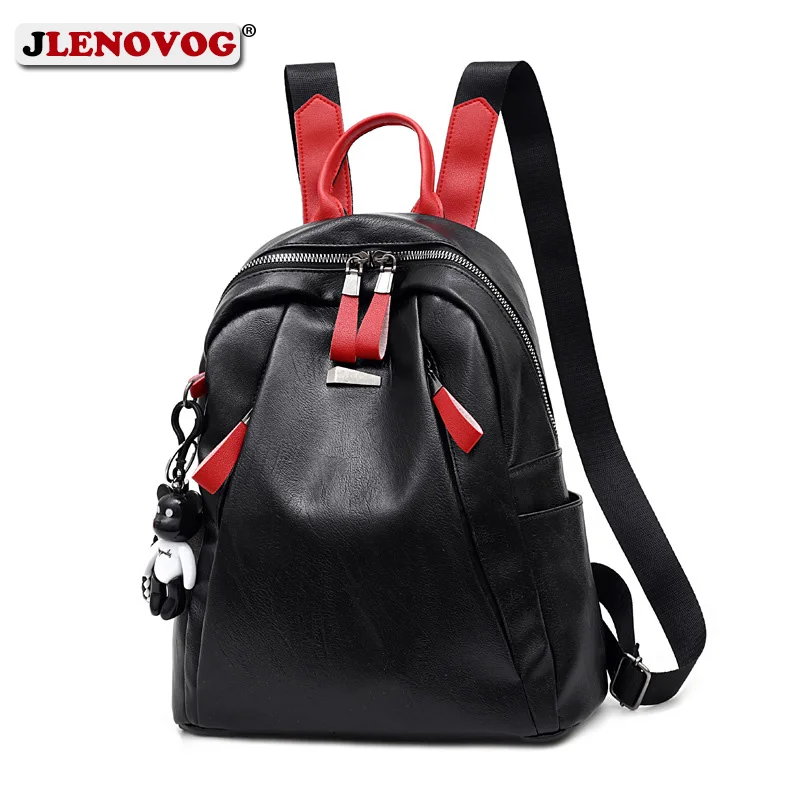 Туфли из мягкой кожи высокого качества рюкзак для женщин 2019 Новая мода черный