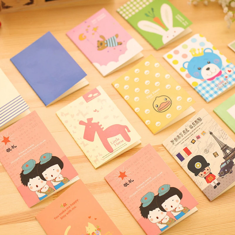 40pcs/lot Variety Small Book Cute Cartoon Writing Notebook DIY Handwritten Painting School Office Wholesales | Дом и сад