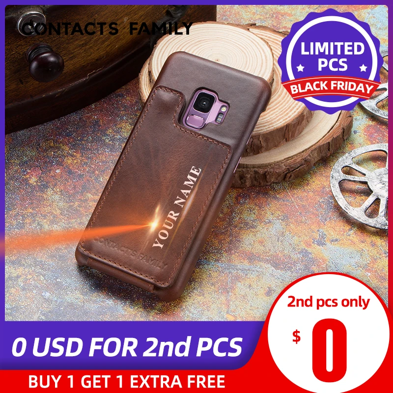 Роскошный чехол для телефона из натуральной кожи для samsung S9, тонкий мягкий чехол для телефона для Galaxy S9, чехол с отделением для карт и магнитным карманом