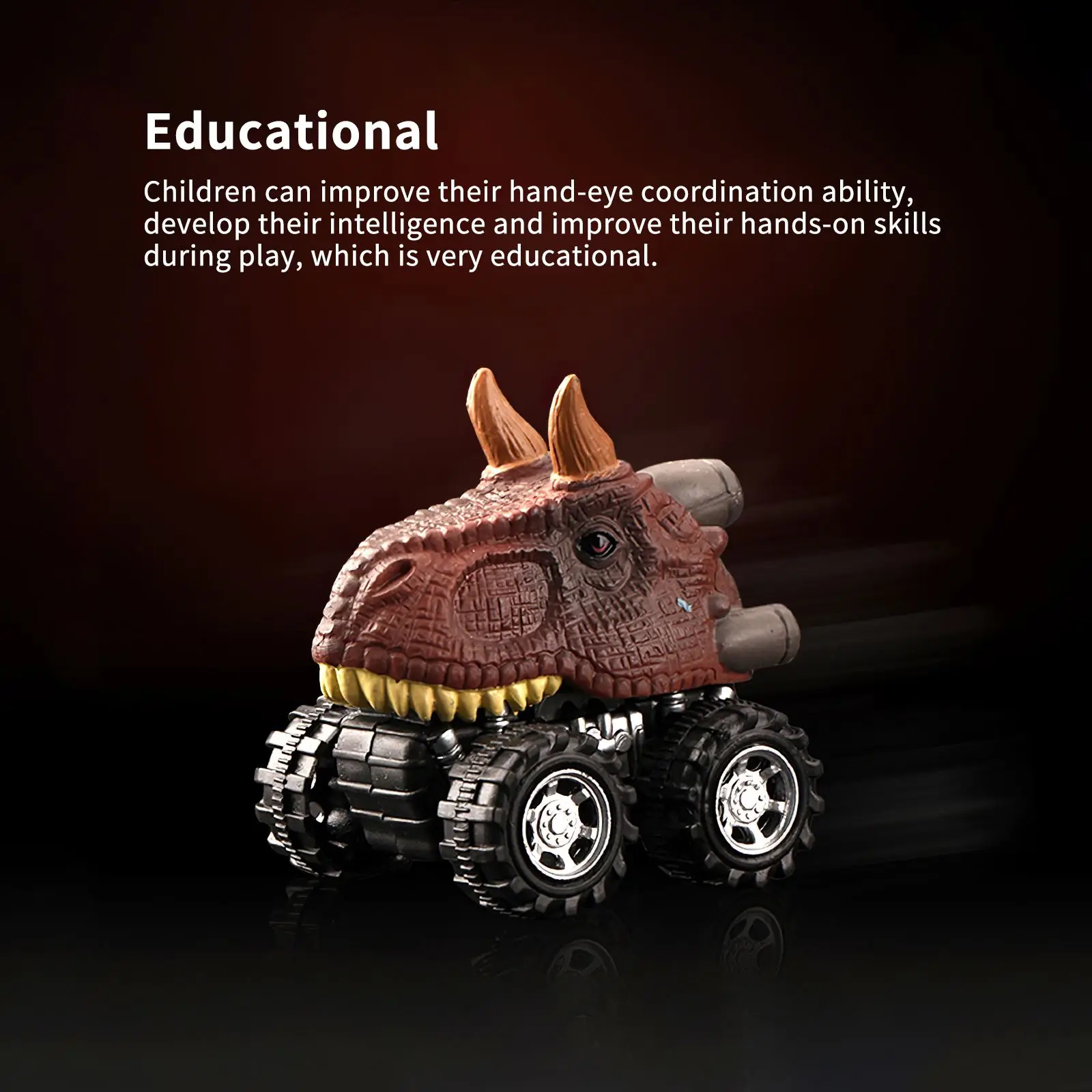

6pcs Dinosaur Model Car Toy Pull-Back Wheel Vehicle Toy Simulation Dinosaur Tyrannosaurus Chariot Child Toy Inertia Car For Kids
