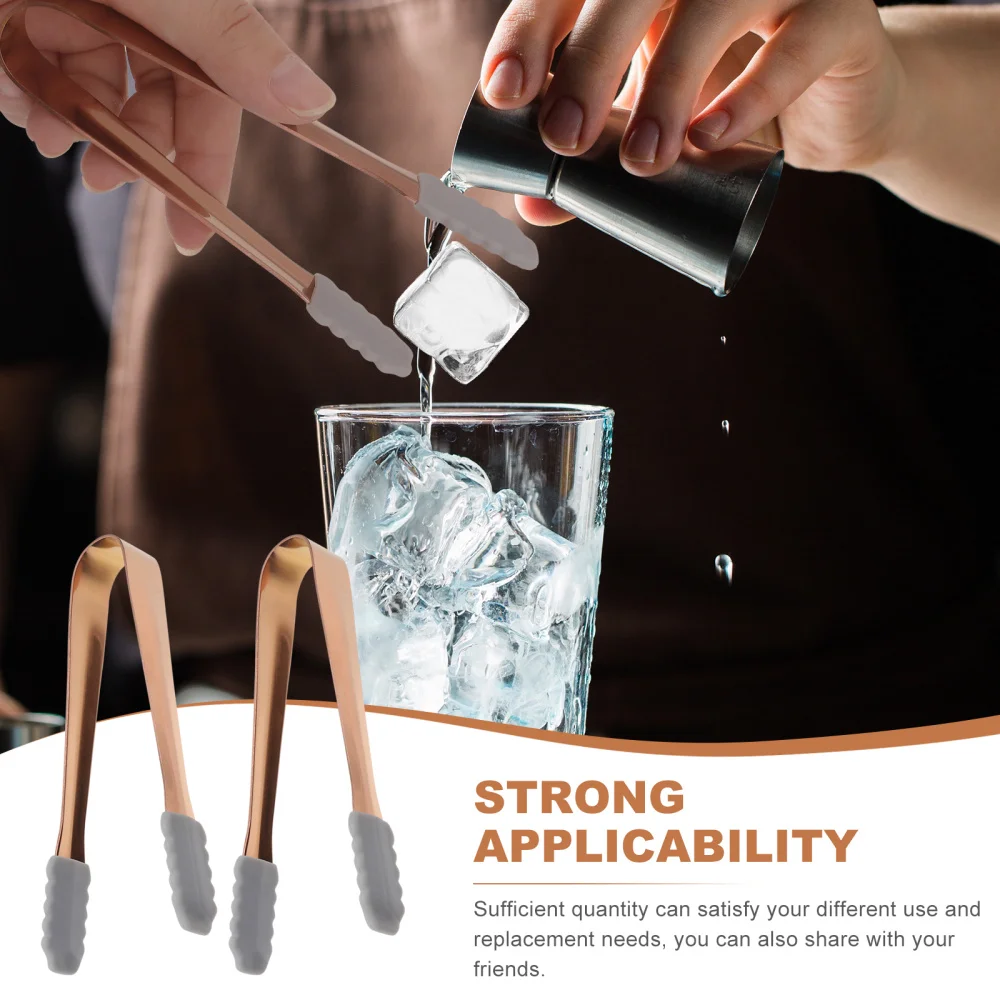 

2pcs Ice Tongs Stainless Steel Tongs Sugar Ice Food Tongs Serving Kitchen Tool