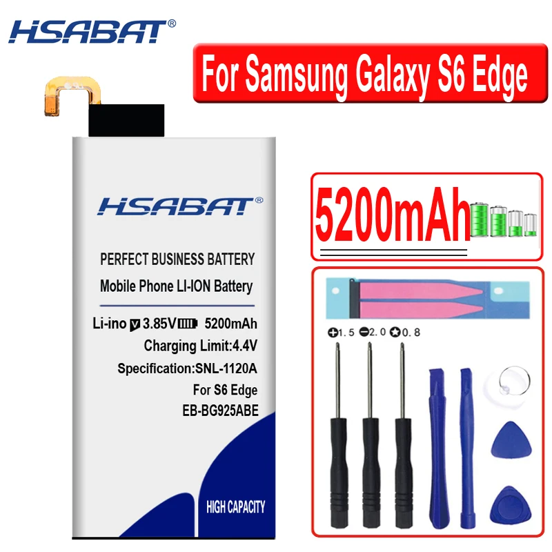 HSABAT EB-BG920ABE 5200 мА/ч, EB-BG928ABE EB-BG925ABE Батарея для samsung Galaxy S6 G9200 G920f S6 край G9250 S6 edge Plus G9280