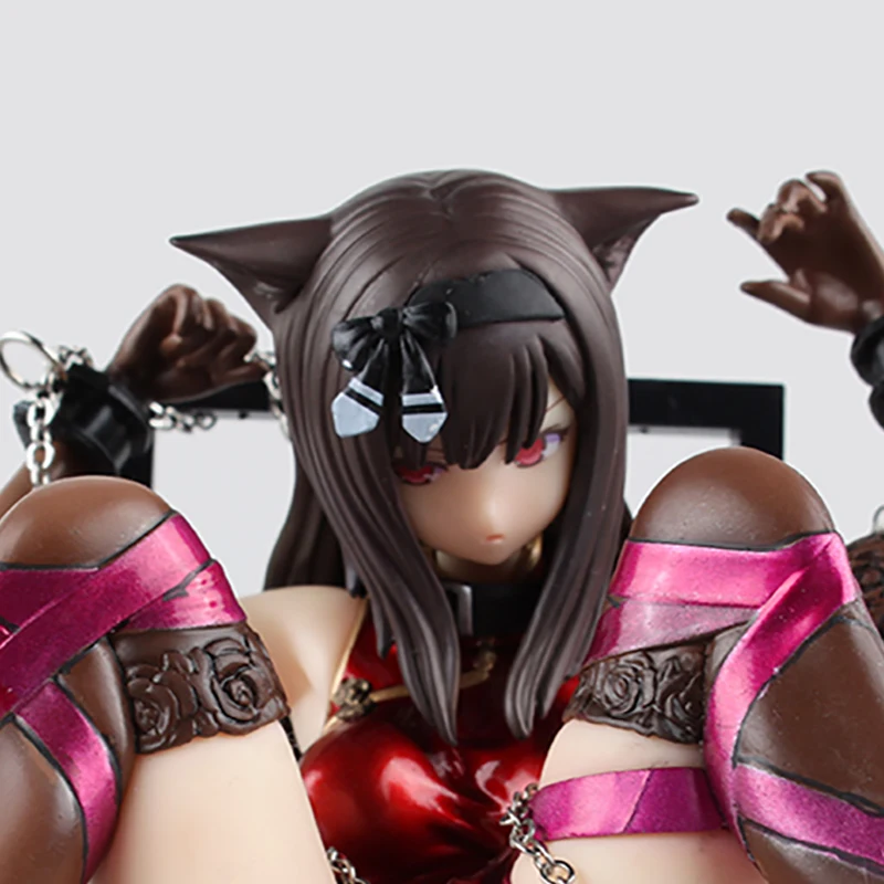 

20CM Japanese Anime Embrace Sexy Cat Girl Figures Chu-ka na Neko & Chair PVC Action Figure Anime Sexy Gril Collectible Model