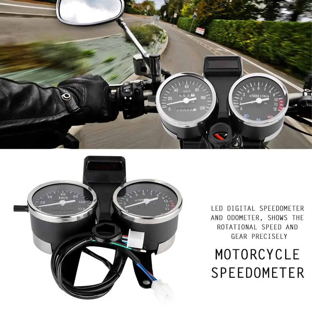Motorcycle Speedometer Odometer LED Motorcycle Modified Accessories Speedometer Odometer Tachometer Universal for Suzuki GN125